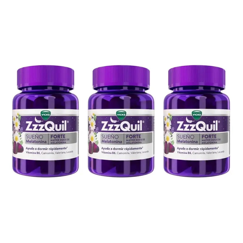 ZzzQuil Natura Forte Melatonina, Embalagem 3x30 Gomas
